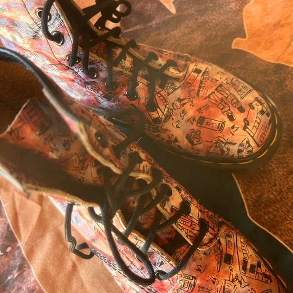 Dr marten pink London icons leather boots size 5 or 6 faded size rare vintage - Picture 12 of 16